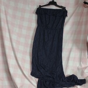 Elegant Navy Lace Dress